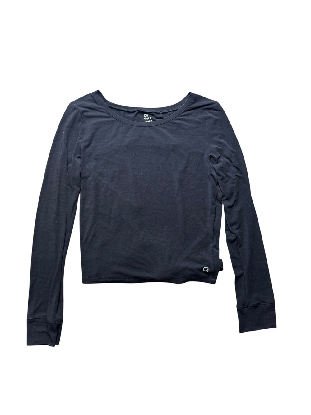 GAP Fit Black Longsleeve Active Wear Top with Back Tie Size M - Yoga Pilates Gym
